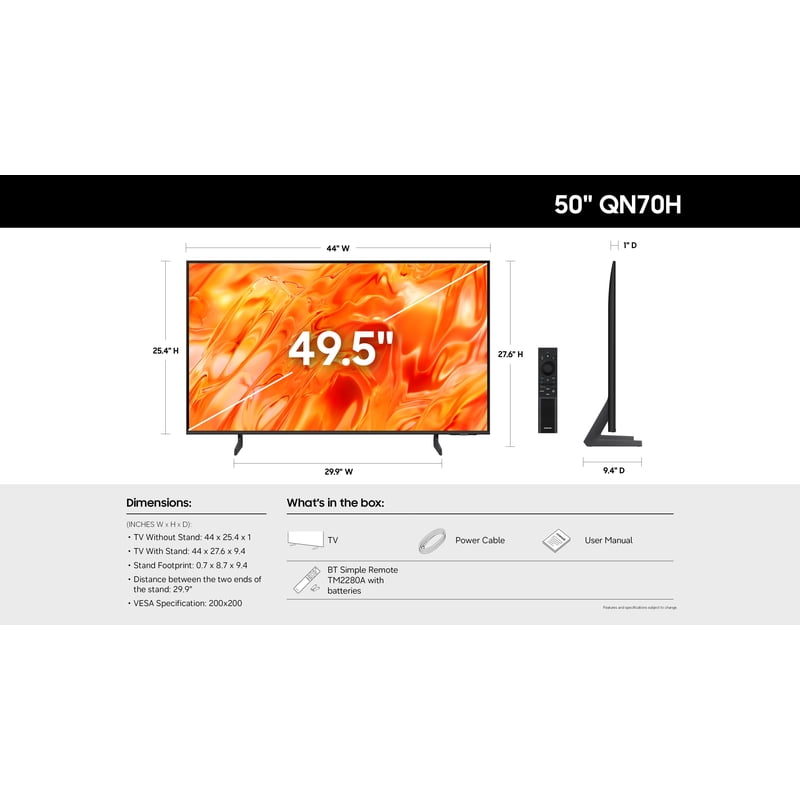 Samsung 50" Class QN70H Series Neo QLED Mini LED 4K UHD Samsung Vision AI Smart Tizen TV 2026 - QN50QN70HAFXZA gallery view