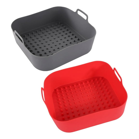 OFFIGAM Silicone Air Fryer Baking Dish 2pcs Non- Easy to Clean Bakeware Set