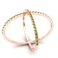 thumbnail image 2 of 0.245 ct Round Cut Natural Peridot Statement 18K Rose Gold Womens Engagement Ring, 2 of 5