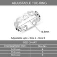 thumbnail image 4 of LeCalla Sterling Silver Hypoallergenic Adjustable Multi-Heart Toe Rings for Women, 4 of 6
