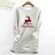 thumbnail image 1 of Puntoco Mujeres Sudadera de lana gruesa Manga larga Estampado Terciopelo Cálido Cuello redondo Ropa interior tops Puntoco Puntoco-907, 1 of 5