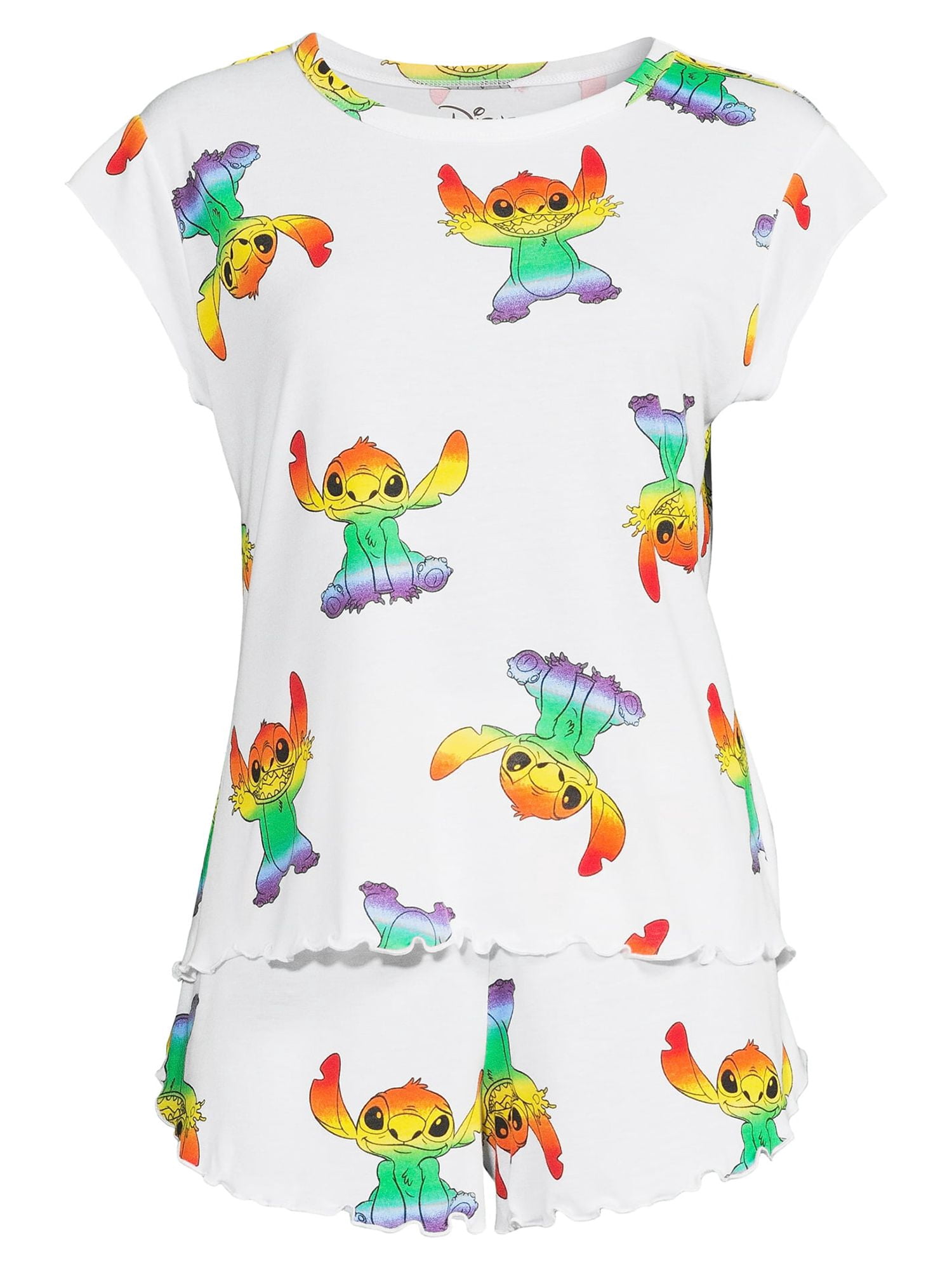 Disney Women's and Women's Plus Stitch Pride Top and Shorts Pajama Set, 3-Piece