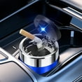 thumbnail image 6 of potrochi Car Ashtray with Lid, Portable Ashtray for Car, Detachable Metal Smokeless Ash tray with LED Blue Light, Windproof for car Travel, Mini Car Trash Can(1-Pack), 6 of 7