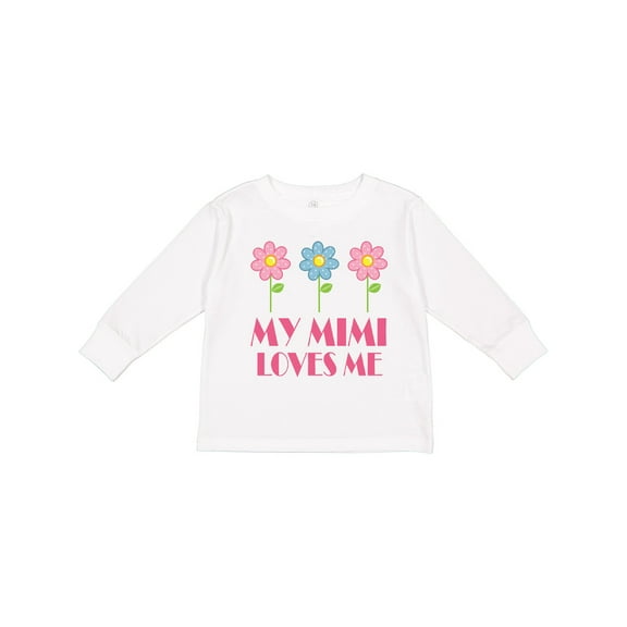 Inktastic Mimi Loves Me Daisies Girls Long Sleeve Toddler T-Shirt
