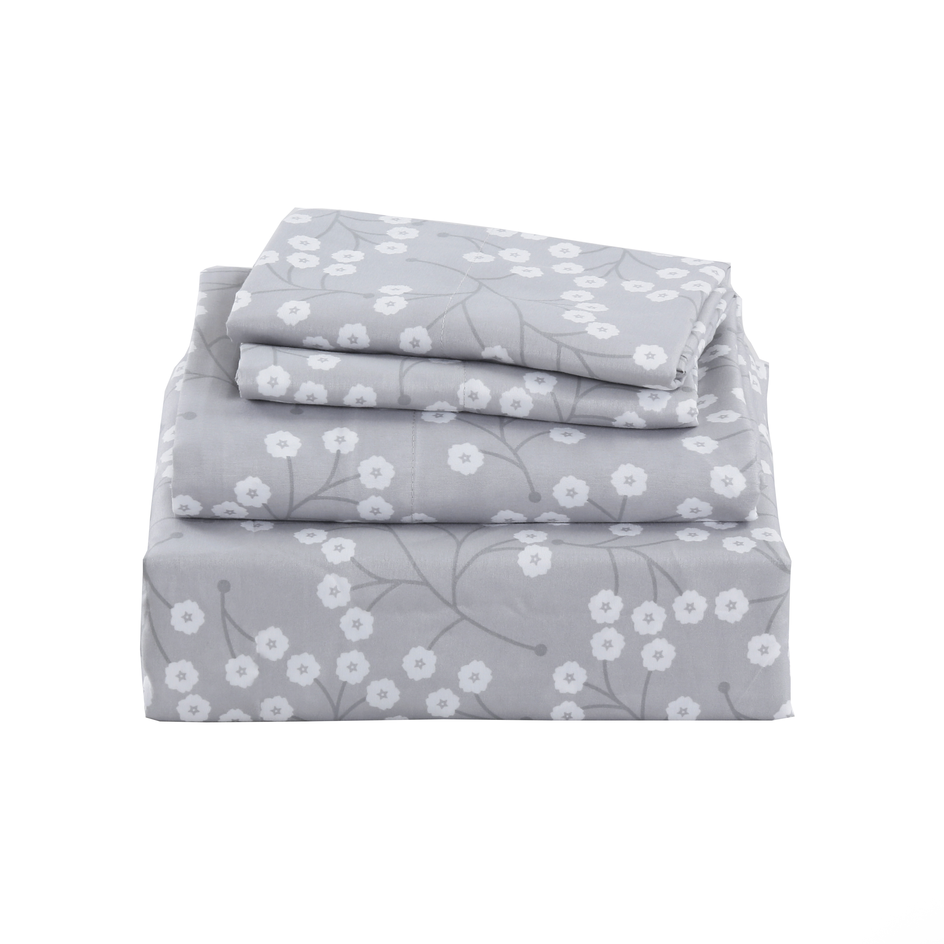 Kenyon Flower Grey Sheet Set Full Grey