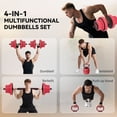 thumbnail image 3 of Soozier Ensemble d'Haltères Réglables Rouges de 88 Lb - Barre, Kettlebell et Support de Pompes 4-en-1 pour l'Entraînement de Force à la Maison et les Entraînements de Mise en Forme, 3 of 7