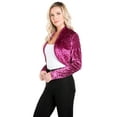 thumbnail image 1 of Fashion Secrets Women`s Collarless Open Front Velvet Bolero Shrug Cardigan Cropped Jacket (Small, Mauve), 1 of 6