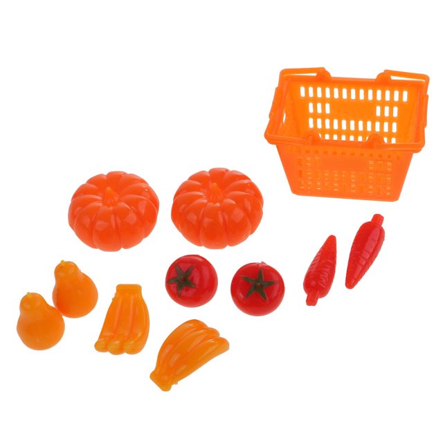 11 Unids / Set Muñeca Frutas Verduras Cesta para Muñecas Juguetes para Niños Sunnimix Cesta de la muñeca