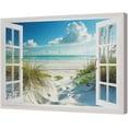 thumbnail image 2 of HFDF Beach Bathroom Wall Art Coastal Beach Ocean Pictures Wall Decor 3D Window Art Blue Sea Canvas Painting Print Tropical Nature Landscape Modern Home Decor Artworks for 24x16inch Framed, 2 of 6