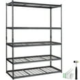 thumbnail image 4 of KFFKFF Storage Rack System, 5-Level Adjustable, Supports up to 2000 lbs, Robust Garage Metal Wire Organizer Unit, Black, 4 of 9
