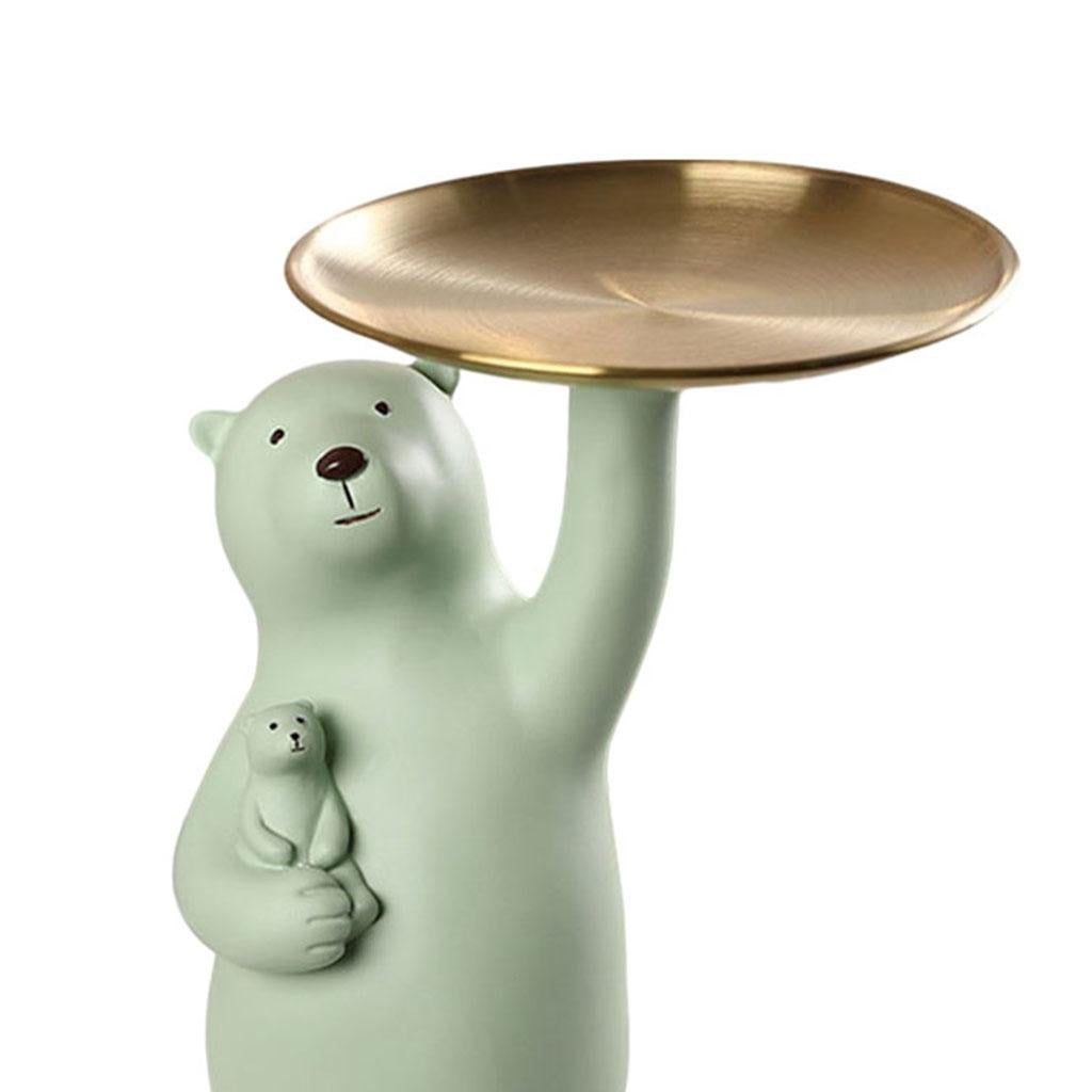 Polar Bear Statue Figurine Key Holder Tray Desk Organizer Ornament Gift 
