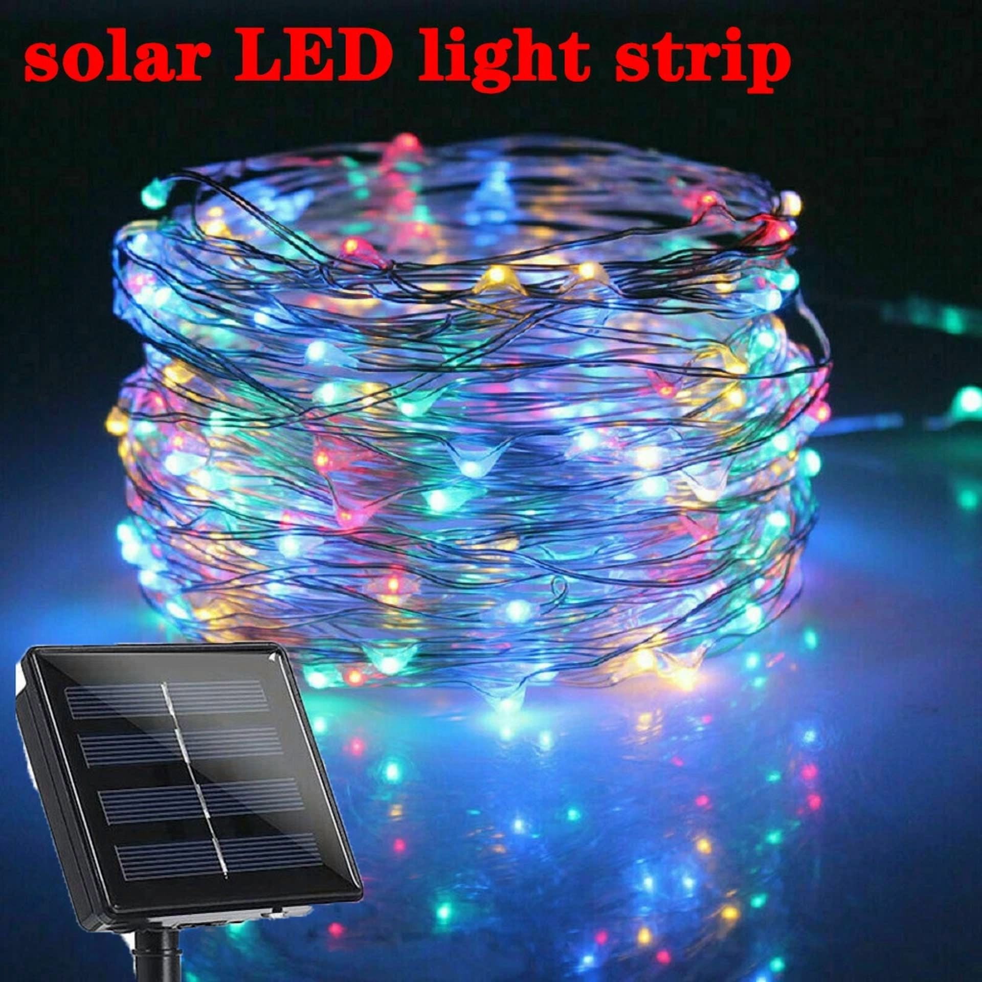 PURELY- Solar Led Powered Fairy String Rope Strip Lights Waterproof Outdoor Garden Patio