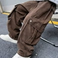 thumbnail image 5 of JFTTX Big Boys Cargo Baggy Pants Wide Leg Pants for Boys Elastic Waist Workout Trousers with Pockets, 5 of 9