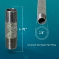 thumbnail image 2 of Supply Giant 3/4" x 4-1/2", Steel Pipe, pre cut Industrial Pipe, Threaded Pipe Nipples and Fittings, Build Vintage DIY Furniture, Galvanized (Pack Of 10), 2 of 2