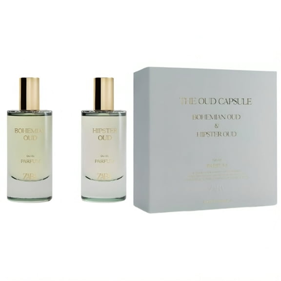 Zara Oud Capsule Bohemian Oud & Hipster Oud Perfume for Women Intense Unisex Oud Fragrance Collection Eau de Parfum EDP Duo Set 2 x 50ml (1.7 fl.oz)