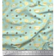 thumbnail image 1 of Soimoi Green Velvet Fabric Floral,Tea Cup & Lemon Slice Vegetable Decor Fabric Printed Yard 58 Inch Wide, 1 of 1