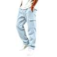 thumbnail image 2 of ZUBMGKTE Men's Baggy Fleece Cargo Sweatpants Loose Casual Jogger Pants Open Bottom Sweatpants for Athletic Workout with Pockets, 2 of 8