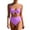 Purple, variant on gbyLJF Women 2 Piece Bikini Set Mesh Swimsuit Solid Color Bathing Suit Suits Swimwear