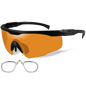 CLOSEOUT - Wiley X PT-1 Sunglasses - Rust Lens - Matte Black Frame w/Rx Insert