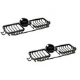 thumbnail image 1 of Oleegame 2PC Spoon And Lid Rest Faucet Sponge Holder Kitchen Sink Over Faucet Hanging Faucet Drain Rack For Kitchen Bathroom Scrubbers Soap Black Black, 1 of 5