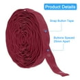 thumbnail image 3 of Uxcell 5 Yard Snap Button Tape for Sewing Cotton Snap Button Trim Fastener Buckles Tape for Clothes Fabric DIY, Burgundy Red, 3 of 7