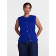 thumbnail image 2 of Scenario Women's Button Front Textured Sweater Vest, Lightweight, Sizes XS-XXXL, 2 of 6