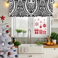 thumbnail image 6 of 2 Pack Valances for Windows, Polynesia Texture Window Valances for Living Room/Bedroom/Bathroom, Vintage Floral Tribe Abstract Art Black Light Filtering Kitchen Curtain Valance 54"W x18" L, 6 of 9