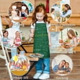 thumbnail image 6 of Math Equations Science Terms Green Pattern Kids Aprons for Girls and Boys,Adjustable Neck Strap Toddler Aprons for Kids Cooking Baking, 6 of 6