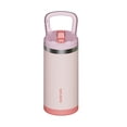 thumbnail image 3 of SURFVEN 12 oz Stainless Steel Double Wall Insulated Water Bottle with Flip-up Straw Lid, Pink, 3 of 10