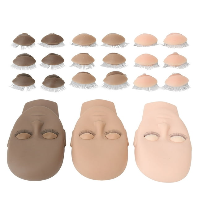 Cabeza de Maniquí de Pestañas Cabeza de Maniquí de Extensión de Pestañas Reutilizable Simulada de Goma de Maquillaje con Párpados Extraíbles para Tienda de Cosméticos ANGGREK Otros