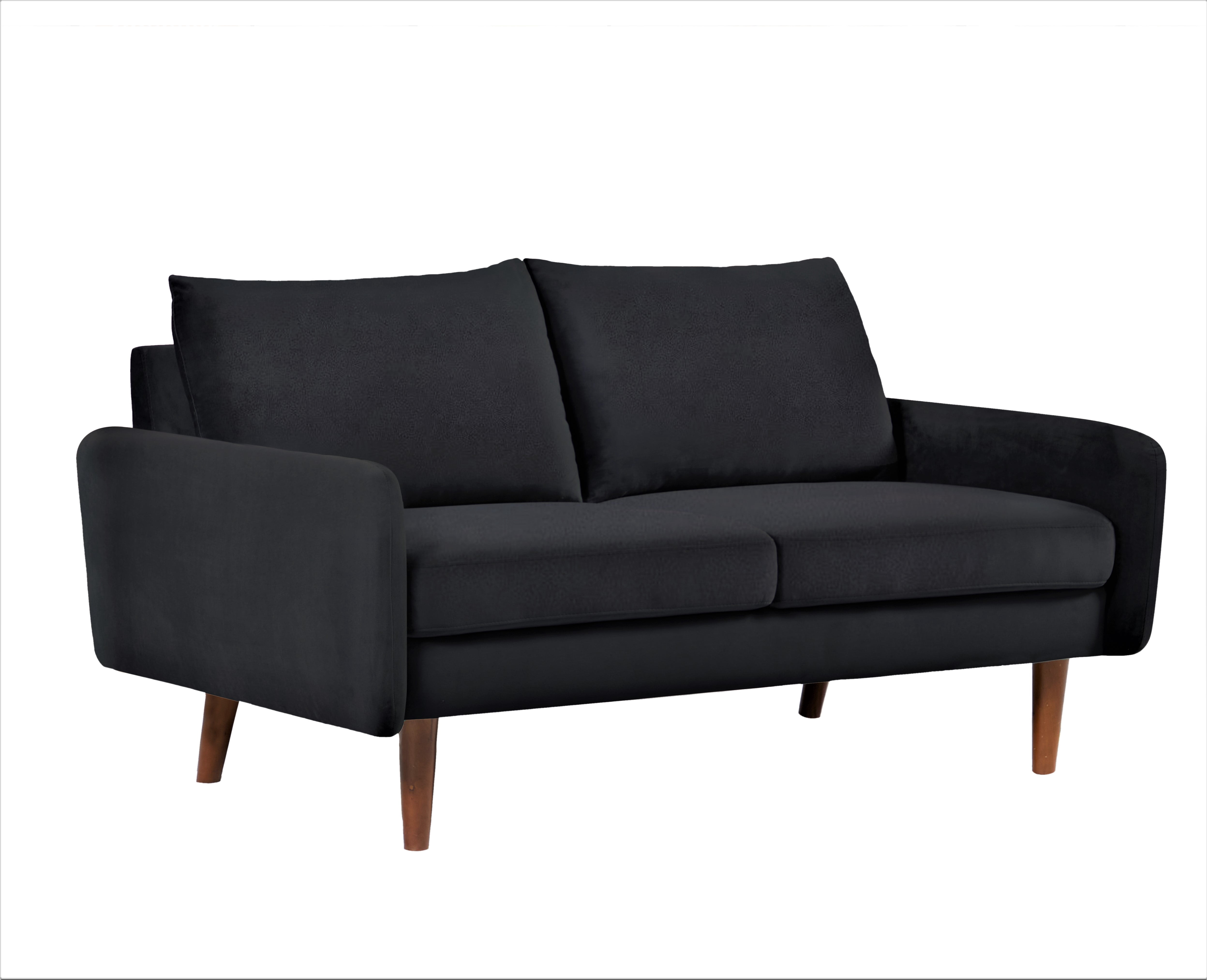 Uspridefurniture Maryellen 58''W Velvet Loveseat, Black