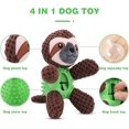 thumbnail image 2 of Juguete de peluche 4 en 1 para perros para el aburrimiento, juguete masticable suave para cachorros con dispensador de golosinas, juguete interactivo chirriante para perros durante 8 semanas de dentición para perros pequeños y medianos (perezoso marrón) Sincero Electrónica, 2 of 5