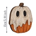 thumbnail image 3 of EverydayNest Wooden Halloween Pumpkin Ornament,Decorative Ghost Owl Figurine for Tabletop Shelf,Autumn Fall Centerpiece for Home Living Room Office Decor,5.9in, 3 of 4