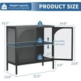 thumbnail image 2 of IKIMI Metal Storage Cabinet with 2 Shelves,32"H Morden Sideboard Buffet Cabinet with Fluted Glass Doors,Accent Coffee Bar for Living room,Dining Room,Kitchen,Assembly Required, 2 of 4