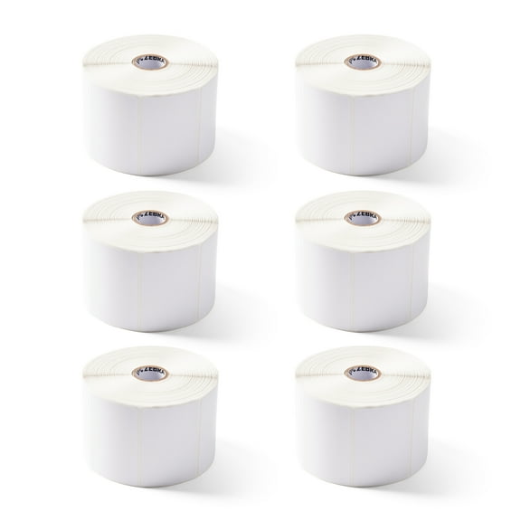 Zebra 3 x 2 in Direct Thermal Paper Labels Z-Perform 2000D Permanent Adhesive Shipping Labels - 1 in Core - 6 Rolls