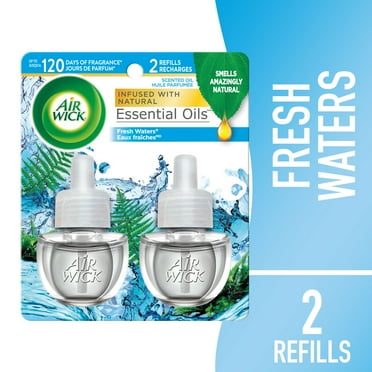 Air Wick Plug-In Scented Oil Air Freshener Warmer Refills, Fresh Waters, 2 Count