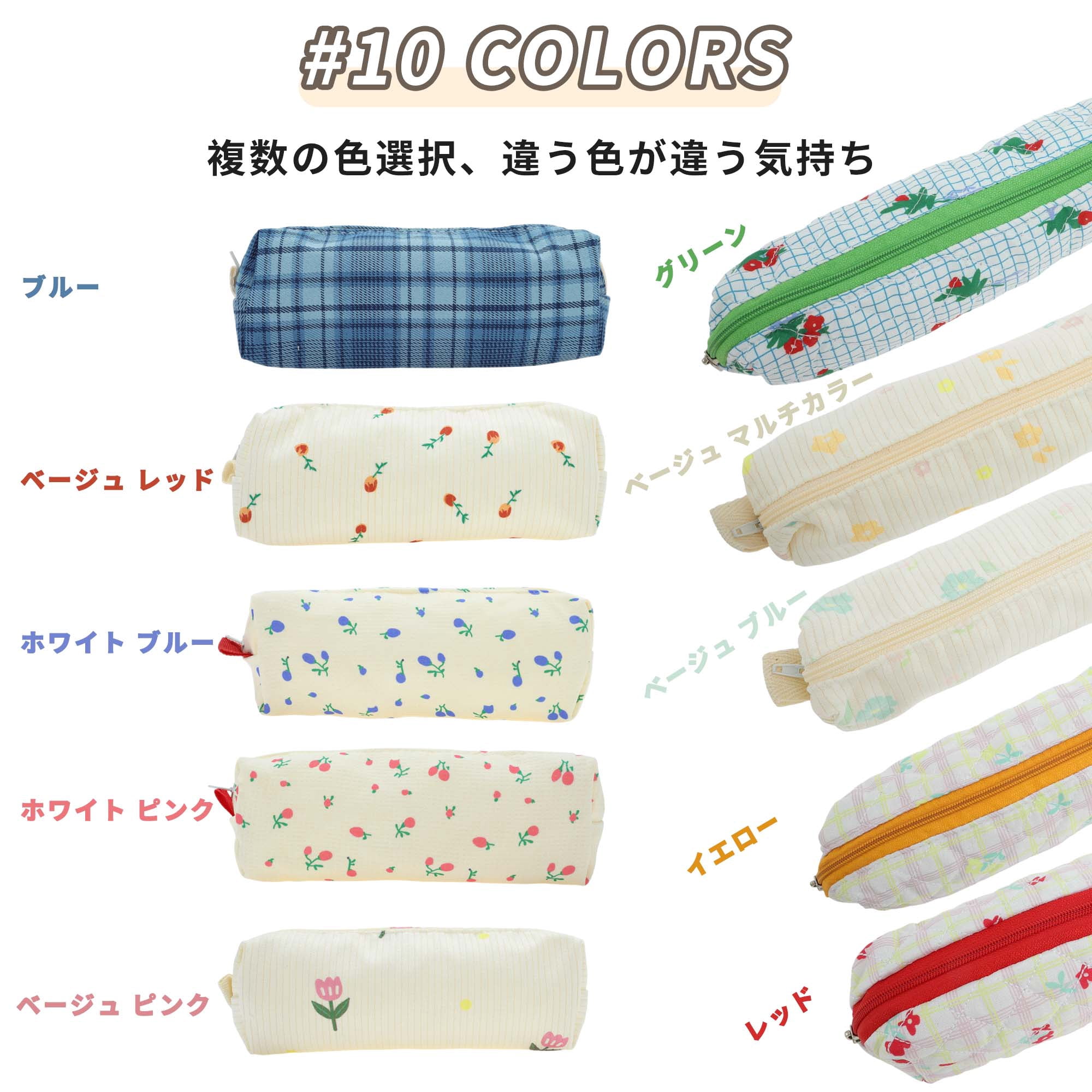 Unique Bargains Pencil Case Grid Print Pen Pouch Stationery Bag for Organizer Blue Floral