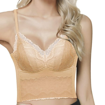 

Vedolay Bra Women s Invisibles Comfort Lightly Lined Seamless Wireless Triangle Bralette Bra Beige L