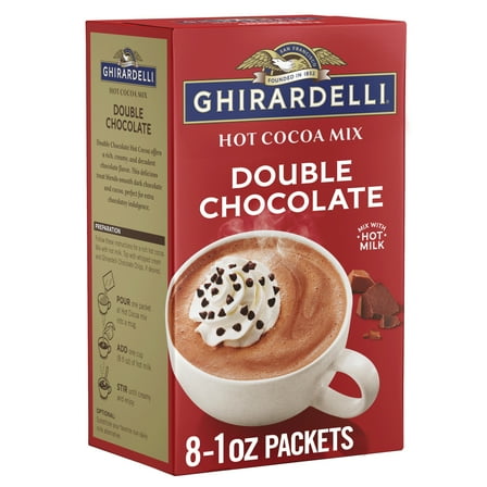 GHIRARDELLI Double Chocolate Hot Cocoa Mix, 8 oz Carton