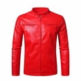 thumbnail image 6 of JOANKDMI Leather Jacket Men Moto Jacket Vintage Motorcycle Biker Coat Stand Collar Full Zip Casual Slim Fit PU Outerwear with Zipper Pockets for Fall Spring, 6 of 9