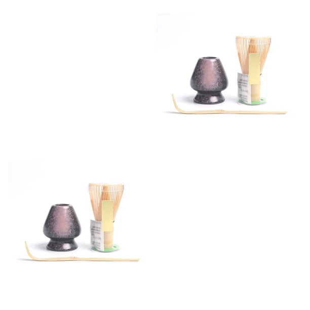 Ounissouiy 1 Juego de Matcha Kit hermosos accesorios de té sanitario para de mezcla de polvo Negro 2piezas