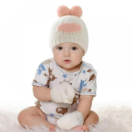 

Baby Infant Beanie Knit Warm Winter Pom Skull Cap Hat