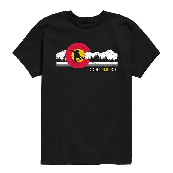 Instant Message - Colorado Flag Snowboarder - Youth Short Sleeve Graphic T-shirt