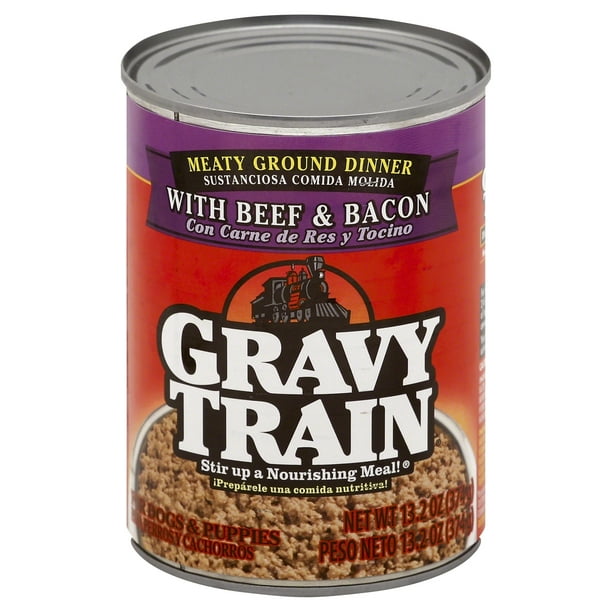 Gravy Train Meaty Ground Dinner with Beef and Bacon Wet Dog Food, 13.2 Oz. Can