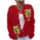 thumbnail image 2 of Cárdigan de punto con estampado de palmeras navideñas para mujer, top de poliéster para mujer, 2 of 3