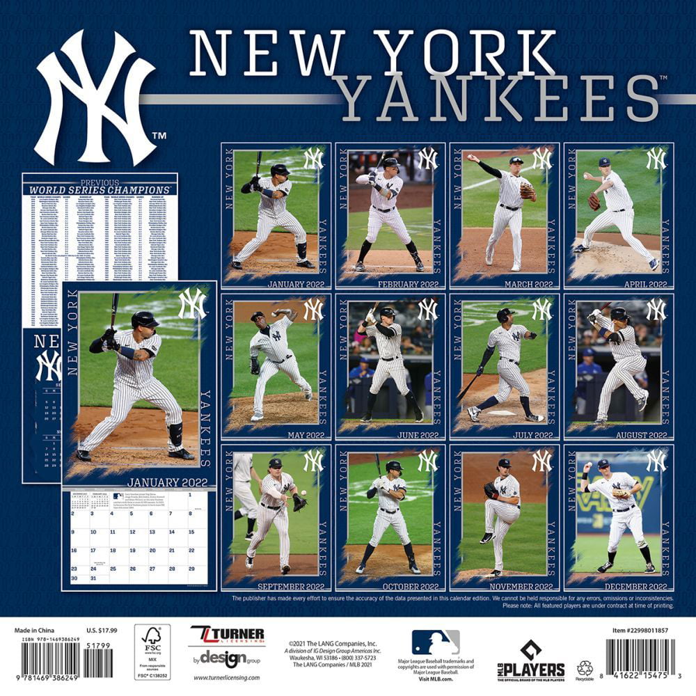 New York Yankees 2022 12x12 Team Wall Calendar