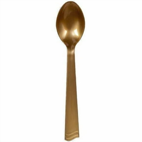 EcoQuality Disposable Plastic 10" Gold Salad Spoon - Great for Party, Soups, Kitchen, Office, Togo, Lunch, Cafeterias, Restaurants (1)