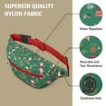 thumbnail image 5 of Fanny Pack Green Christmas Santa and Icon Pattern Waist Pack Bag,Running Cross Bag,Waterproof Large Fanny Packs for Women Men for Travel Running Hiking Cycling, 5 of 6