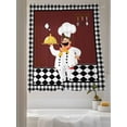 thumbnail image 3 of Kitchen Chef Sheer Curtains 2 Panels Set Black And White P Vintage Laid Knife And Fork Lihgt Filtering Rod Pocket Voile Drape, Semi Sheer Window Curtains for Bedroom Living Room, 52"x63", 3 of 5