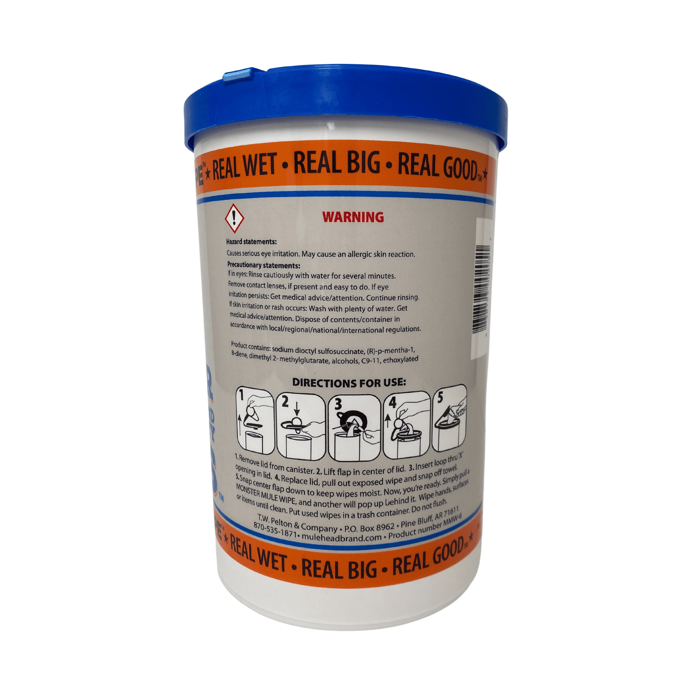 Mule Head Brand Monster Mule Wet and Gritty Wipes™ 10"x12" Heavy Duty Textured Cleaning Wipe, 72 Count